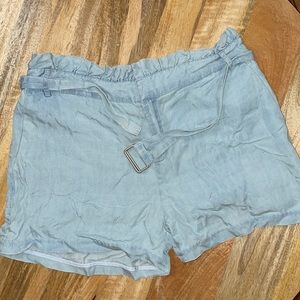 Baby blue shorts with belt